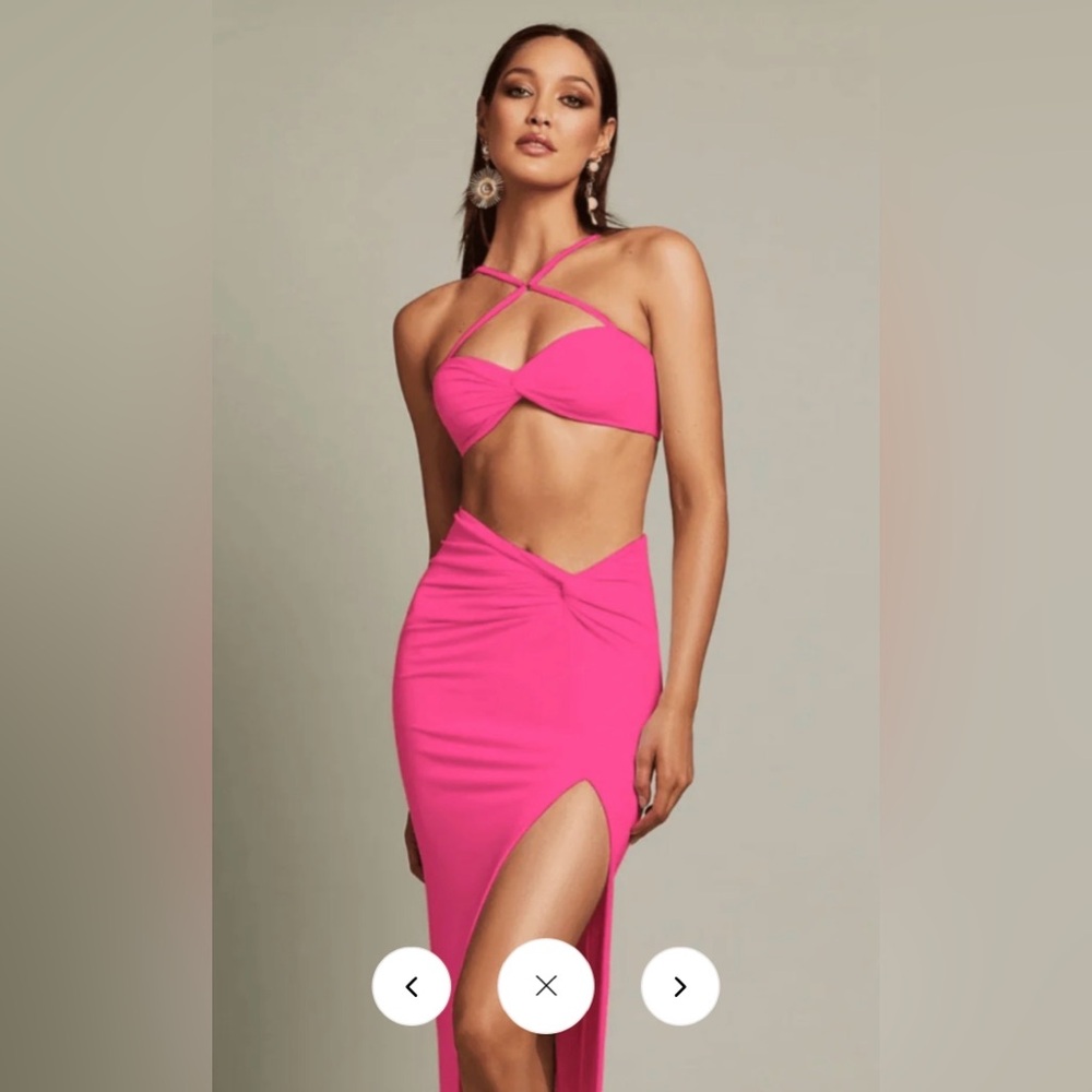 NOOKIE JEWEL CROP SET - NEON PINK